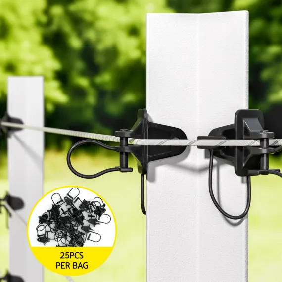 Electric Fence Insulators 200pcs Pinlock Black image: 5