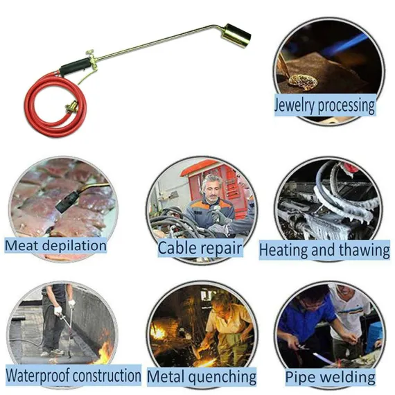 Weed Torch Burner Kit Shrub Weed Grass Killer Butane Gas Garden Tools Nozzl Hose image: 6