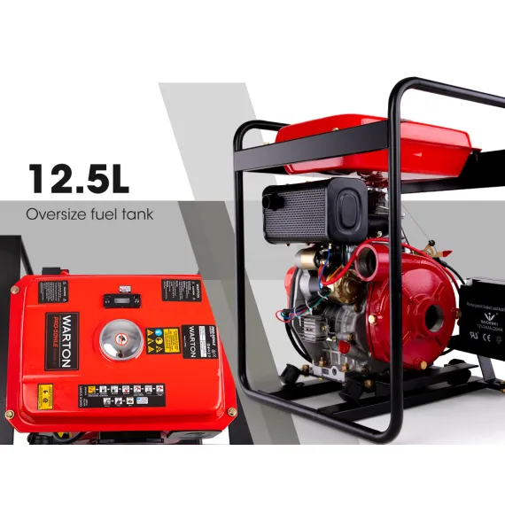 WARTON 2" 8HP Diesel High Pressure Water Pump Fire Fighting Irrigation Farm 2 Inch image: 4