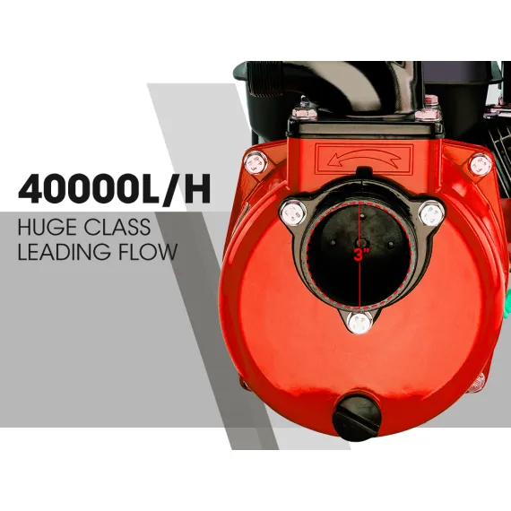 Warton 8HP 3 Petrol Water Transfer Pump High Pressure Fire Fighting Irrigation image: 3