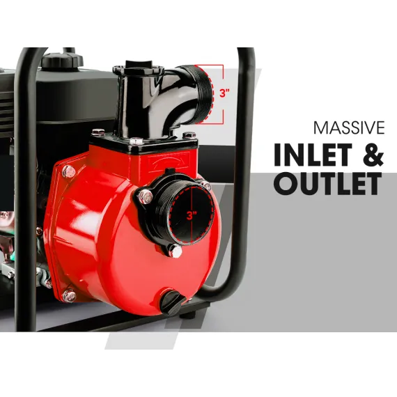 Warton 8HP 3 Petrol Water Transfer Pump High Pressure Fire Fighting Irrigation image: 4