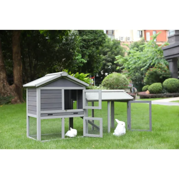 YES4PETS 148cm Rabbit Hutch Quail Run Wooden Cage Guinea Pig Cage House image: 3