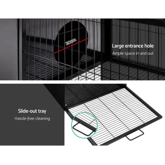 i.Pet Rabbit Cage Hutch 162x60cm Enclosure Metal image: 5