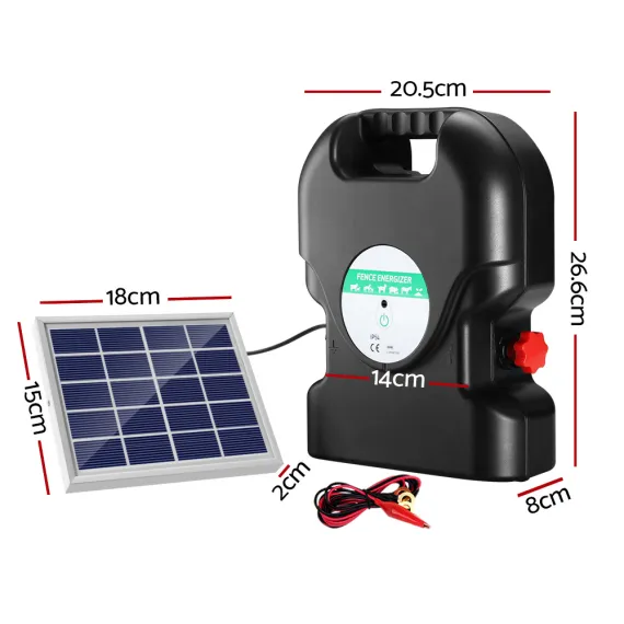Giantz Fence Energiser 20KM Solar Powered 1.2J Electric image: 1
