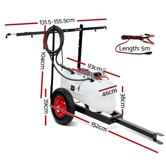 Giantz Weed Sprayer 100L Trailer 1.5M Boom Garden Spray image: 1