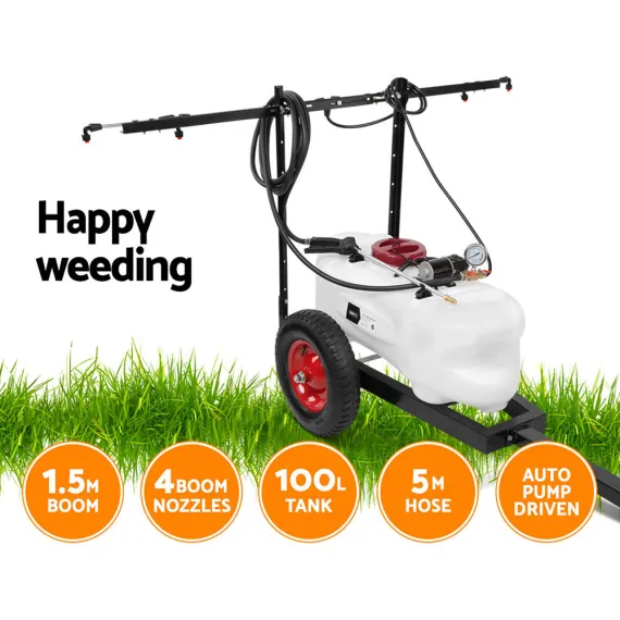 Giantz Weed Sprayer 100L Trailer 1.5M Boom Garden Spray image: 3