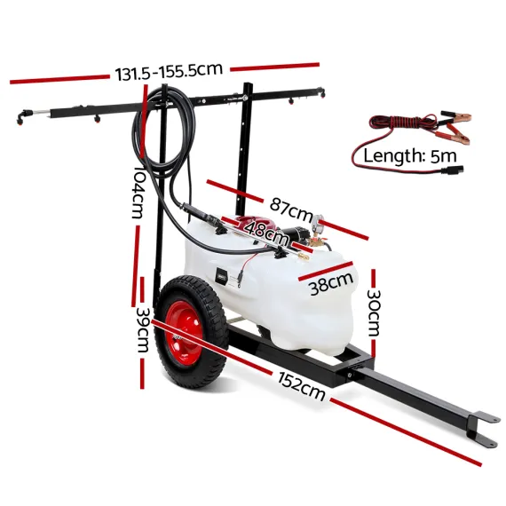 Giantz Weed Sprayer 60L Trailer 1.5M Boom Garden Spray image: 1