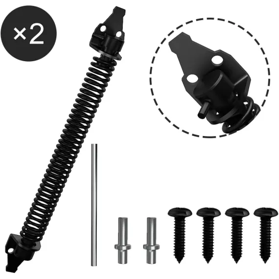 2 Pack 14" Fence gate Spring self Closing and Adjustable for Wooden or Vinyl Fence,Carbon Steel,Black(gate spring-14-2") image: 1