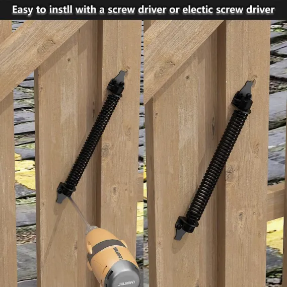 2 Pack 14" Fence gate Spring self Closing and Adjustable for Wooden or Vinyl Fence,Carbon Steel,Black(gate spring-14-2") image: 2