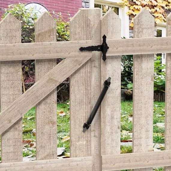 2 Pack 14" Fence gate Spring self Closing and Adjustable for Wooden or Vinyl Fence,Carbon Steel,Black(gate spring-14-2") image: 6