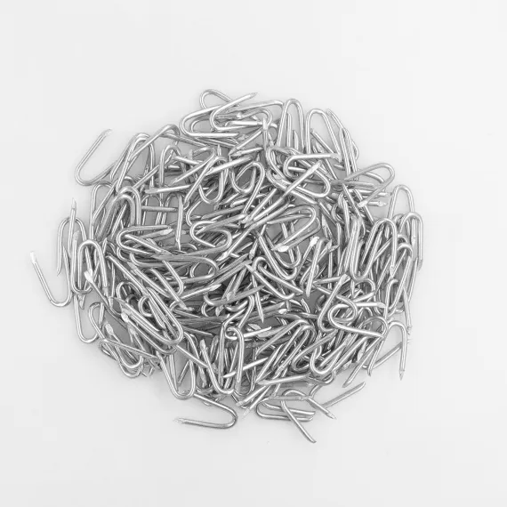 Steel Wire Fencing Staples (200 pcs), Galvanized U-Shaped Fasteners Nails for Wire Mesh and Woven Fencing image: 2