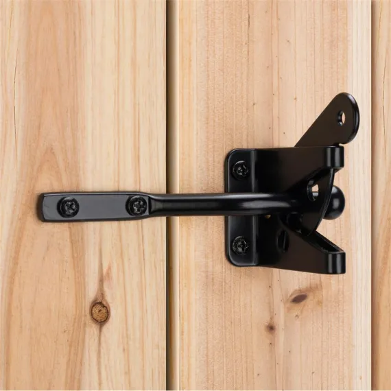 Gate Latch Self Locking Fence Gate Latch Automatic Gate Latch Door Latches with Pull Cable for Wooden Fence Gates Door, Black image: 3