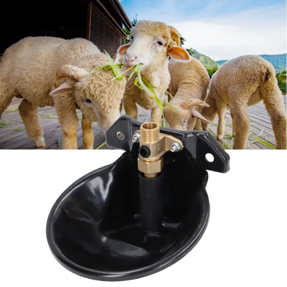 Sheep Water Bowl Stainless Steel Copper Valve Touch Switch Thickened Automatic Goats Drinking Waterer for Farm image: 10