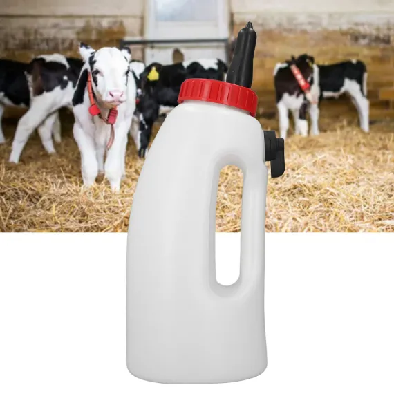4L Calf Milk Bottle New Born Calf Milk Feeder Farm Feeding Equipment with Handle Nipple image: 10