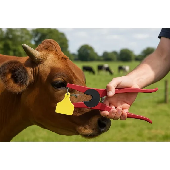 Livestock Ear Tag Applicator Tool – Heavy Duty Metal Tagging Pliers for Cattle, Goats, Sheep, and Farm Animal Identification（24cm,Give away a wrench and an ear tag nail） image: 4