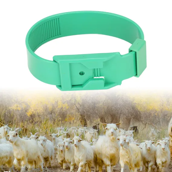 10Pcs Goat Collar Sheep Identification Bands Livestock Marking Ring Farming Equipment 36cm Green image: 10