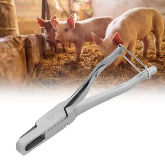 Pig Ear Tag Pliers U Shape Stainless Steel Animal Ear Notcher for Farm Livestock Equipment image: 11