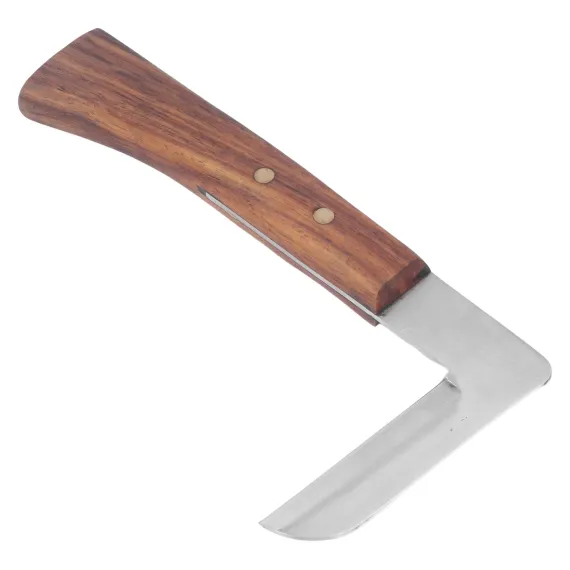 Steel L Shape Hoof Knife Ergonomic Curved Handle Hoof Trimming Tool for Farm Horse Single Blade On Left Hand image: 2