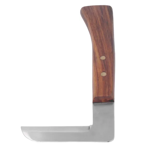 Steel L Shape Hoof Knife Ergonomic Curved Handle Hoof Trimming Tool for Farm Horse Single Blade On Left Hand image: 7