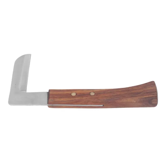 Steel L Shape Hoof Knife Ergonomic Curved Handle Hoof Trimming Tool for Farm Horse Single Blade On Left Hand image: 9