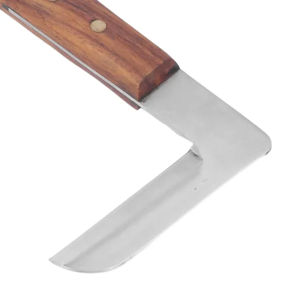 Steel L Shape Hoof Knife Ergonomic Curved Handle Hoof Trimming Tool for Farm Horse Single Blade On Left Hand image: 12