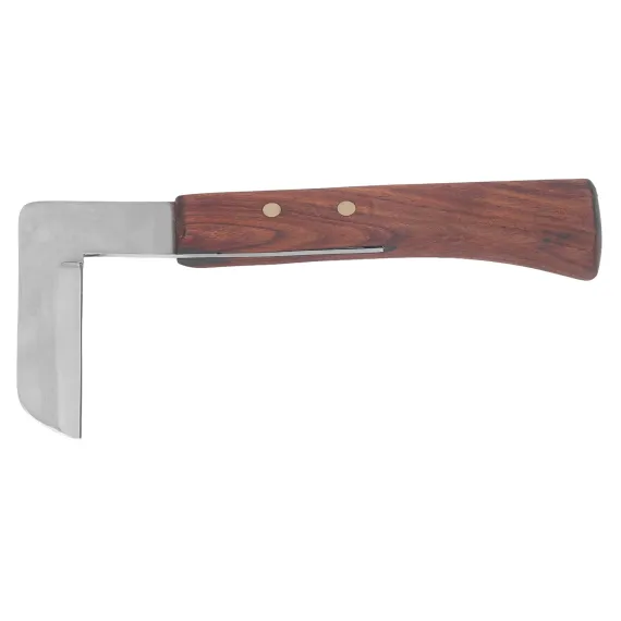 Steel L Shape Hoof Knife Ergonomic Curved Handle Hoof Trimming Tool for Farm Horse Single Blade On Right Hand image: 2