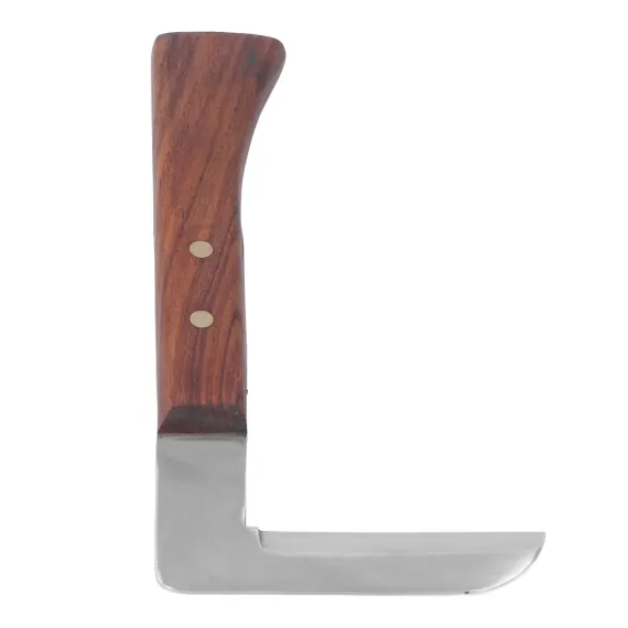 Steel L Shape Hoof Knife Ergonomic Curved Handle Hoof Trimming Tool for Farm Horse Single Blade On Right Hand image: 3