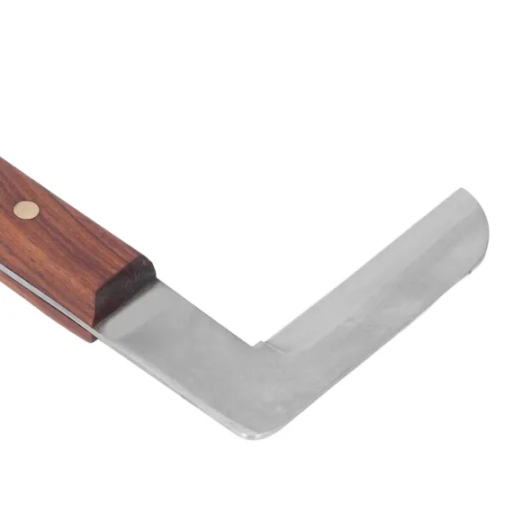 Steel L Shape Hoof Knife Ergonomic Curved Handle Hoof Trimming Tool for Farm Horse Single Blade On Right Hand image: 12