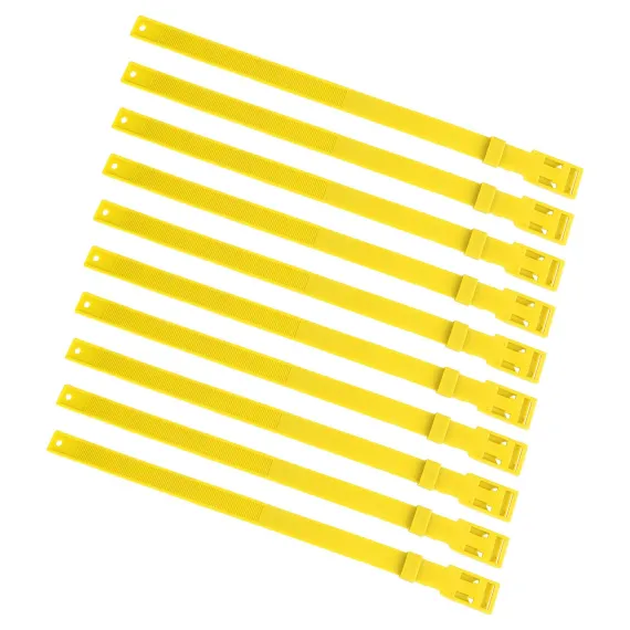 10PCS Goat Collar PU 23 Inch Adjustable Livestock Collar for Farm Animal Cow Horse Sheep Yellow image: 2