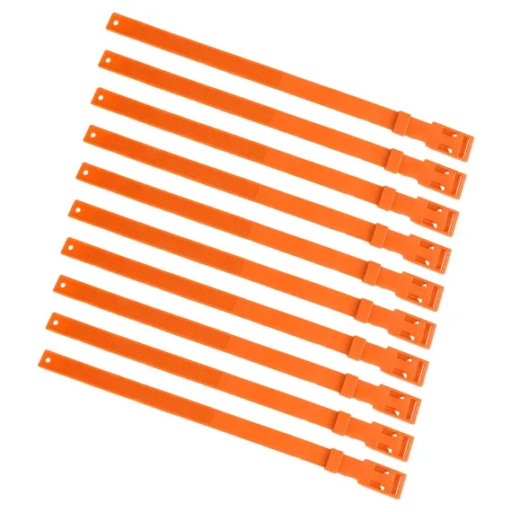 10PCS Goat Collar PU 23 Inch Adjustable Livestock Collar for Farm Animal Cow Horse Sheep Orange image: 2