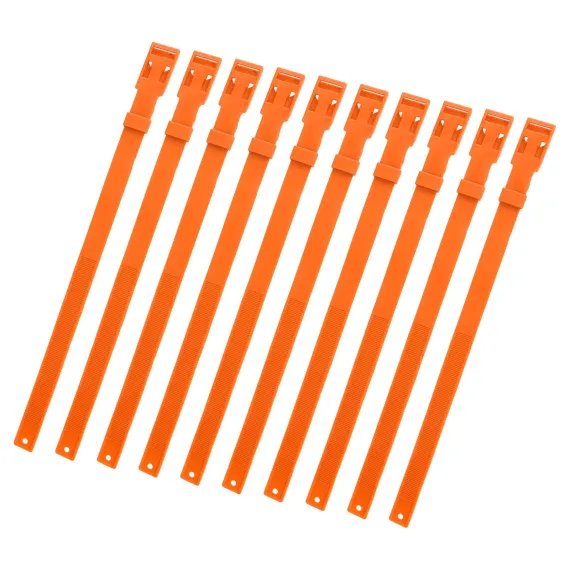 10PCS Goat Collar PU 23 Inch Adjustable Livestock Collar for Farm Animal Cow Horse Sheep Orange image: 4