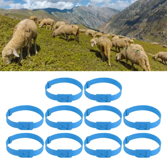 10PCS Goat Collar PU 23 Inch Adjustable Livestock Collar for Farm Animal Cow Horse Sheep Blue image: 11