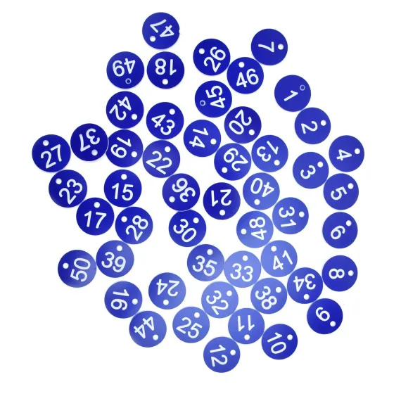 50PCS Numbered Label Numbered Tag for Farm Livestock Beekeeping Husbandry Breeding Supplies1-50 Blue image: 1