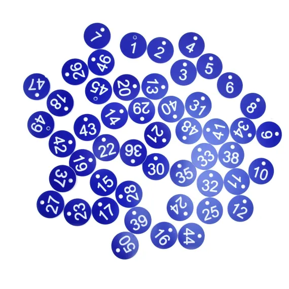 50PCS Numbered Label Numbered Tag for Farm Livestock Beekeeping Husbandry Breeding Supplies1-50 Blue image: 3
