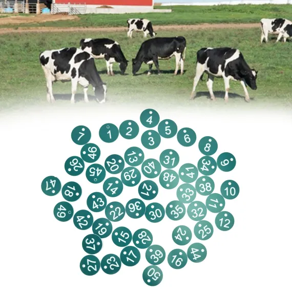 50PCS Numbered Label Numbered Tag for Farm Livestock Beekeeping Husbandry Breeding Supplies1-50 Green image: 10