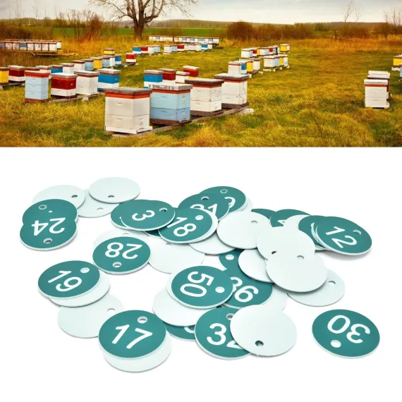 50PCS Numbered Label Numbered Tag for Farm Livestock Beekeeping Husbandry Breeding Supplies1-50 Green image: 11