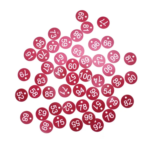 50PCS Numbered Label Numbered Tag for Farm Livestock Beekeeping Husbandry Breeding Supplies51-100 Red image: 2