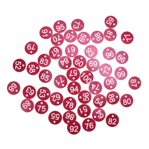 50PCS Numbered Label Numbered Tag for Farm Livestock Beekeeping Husbandry Breeding Supplies51-100 Red image: 3