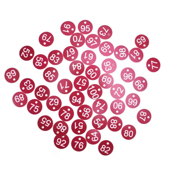 50PCS Numbered Label Numbered Tag for Farm Livestock Beekeeping Husbandry Breeding Supplies51-100 Red image: 4