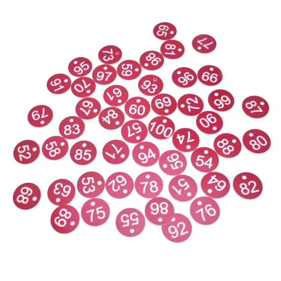 50PCS Numbered Label Numbered Tag for Farm Livestock Beekeeping Husbandry Breeding Supplies51-100 Red image: 5