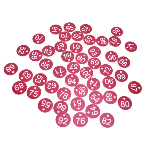 50PCS Numbered Label Numbered Tag for Farm Livestock Beekeeping Husbandry Breeding Supplies51-100 Red image: 6