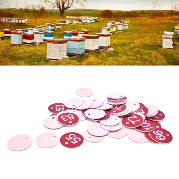 50PCS Numbered Label Numbered Tag for Farm Livestock Beekeeping Husbandry Breeding Supplies51-100 Red image: 11
