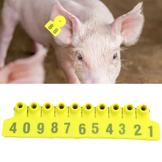 No.001‑100 Farm Pig Ear Tag Livestock Ear Tag Labels Set Poultry Breeding Supplies image: 9