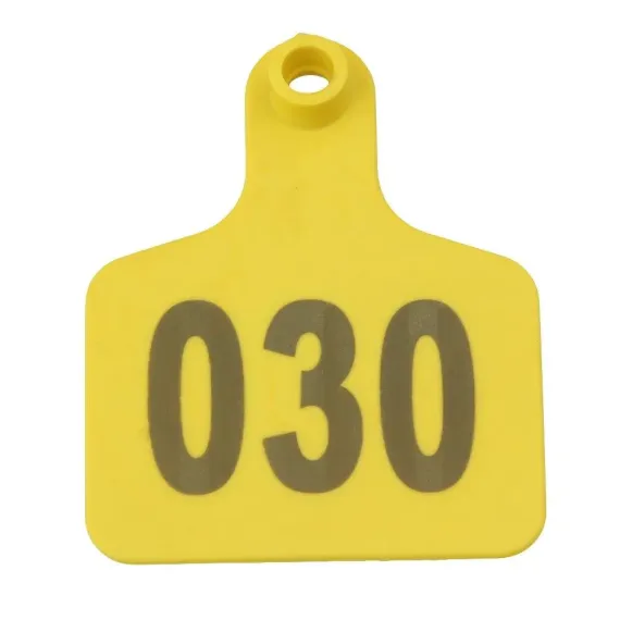 Livestock Ear Tags 5x4cm - Numbered 1-100 - Yellow image: 1