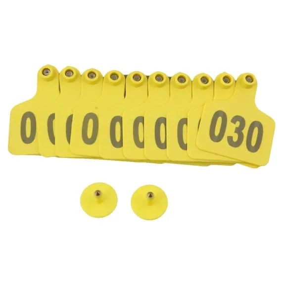 Livestock Ear Tags 5x4cm - Numbered 1-100 - Yellow image: 2