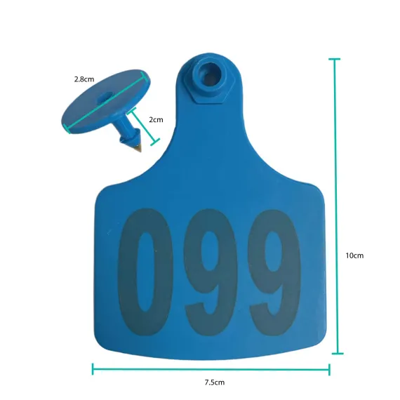 Livestock Ear Tags 7.5x10cm - Numbered 1-100 - Blue image: 1