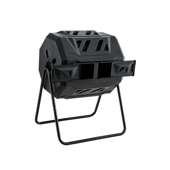 Gardeon Dual-Chamber Compost Bin 160L Rotating Tumbler Black