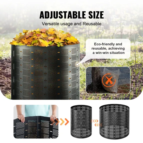 1000L Outdoor Expandable Compost Bin, Large Capacity Composter