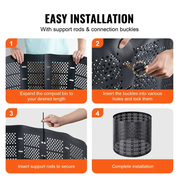 1000L Outdoor Expandable Compost Bin, Large Capacity Composter