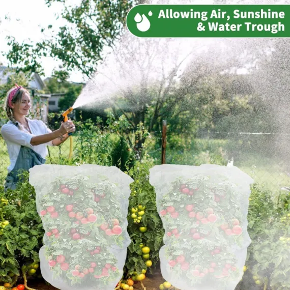 Garden Mesh Netting with Drawstring, 19.7 x 29.5 Inch, 47.3 x 59 Inch, 2 Pack